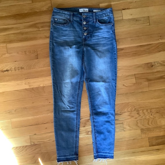 Black Daisy Selina Hi-Rise Skinny Button Fly Jeans Size 7/28 - Picture 1 of 8